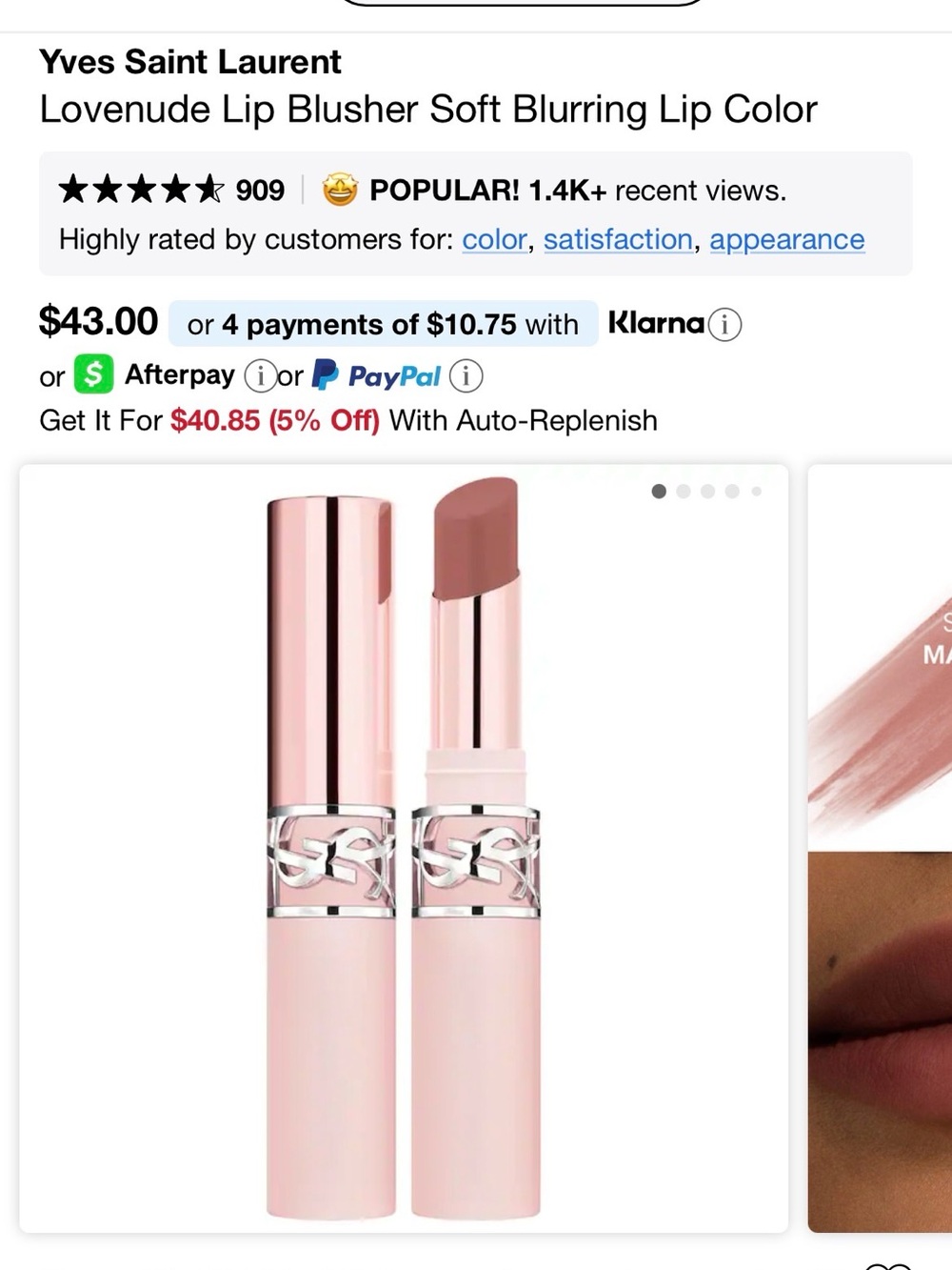 Yves Saint Laurent Soft Pink Lip mauve